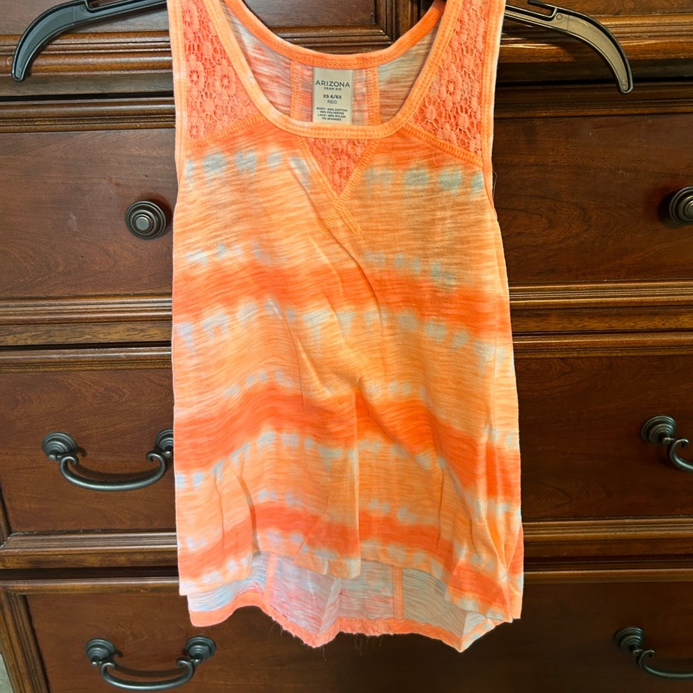 Orange tie-die racerback Tank top size xs (6x)